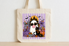 Ghost Blowing Bubble Png, Preppy Halloween Striped Designs Product Image 3