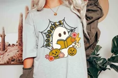 Book Lover Halloween PNG, Funny Ghost Halloween Sublimation Product Image 2