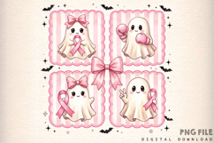 Ghost Breast Cancer Png, Halloween Sublimation Product Image 1