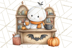 Ghost Café Mini World PNG, Cute Halloween Coffee Ghosts Product Image 2