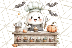 Ghost Café Mini World PNG, Cute Halloween Coffee Ghosts Product Image 3