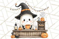 Ghost Café Mini World PNG, Cute Halloween Coffee Ghosts Product Image 5