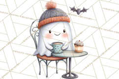 Ghost Café Mini World PNG, Cute Halloween Coffee Ghosts Product Image 4