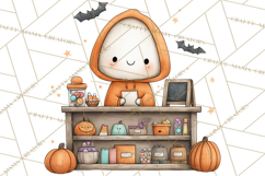 Ghost Café Mini World PNG, Cute Halloween Coffee Ghosts Product Image 5