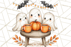 Ghost Café Mini World PNG, Cute Halloween Coffee Ghosts Product Image 2