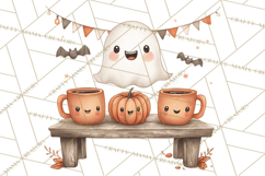 Ghost Café Mini World PNG, Cute Halloween Coffee Ghosts Product Image 4