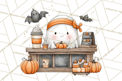 Ghost Café Mini World PNG, Cute Halloween Coffee Ghosts Product Image 2