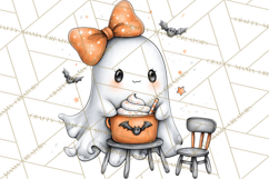 Ghost Café Mini World PNG, Cute Halloween Coffee Ghosts Product Image 3