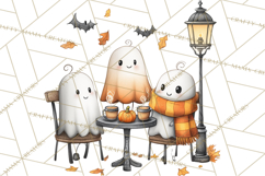 Ghost Café Mini World PNG, Cute Halloween Coffee Ghosts Product Image 3