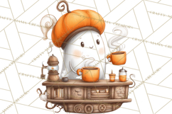 Ghost Café Mini World PNG, Cute Halloween Coffee Ghosts Product Image 3