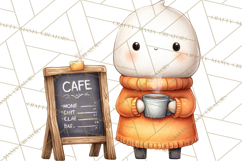 Ghost Café Mini World PNG, Cute Halloween Coffee Ghosts Product Image 4