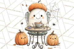 Ghost Café Mini World PNG, Cute Halloween Coffee Ghosts Product Image 3