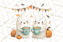 Ghost Café Mini World PNG, Cute Halloween Coffee Ghosts Product Image 4