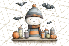Ghost Café Mini World PNG, Cute Halloween Coffee Ghosts Product Image 4