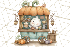 Ghost Café Mini World PNG, Cute Halloween Coffee Ghosts Product Image 3