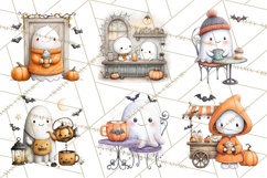 Ghost Café Mini World PNG, Cute Halloween Coffee Ghosts Product Image 2
