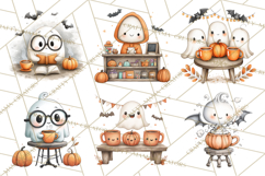 Ghost Café Mini World PNG, Cute Halloween Coffee Ghosts Product Image 9