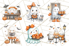 Ghost Café Mini World PNG, Cute Halloween Coffee Ghosts Product Image 3