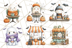 Ghost Café Mini World PNG, Cute Halloween Coffee Ghosts Product Image 7
