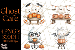 Ghost Café Mini World PNG, Cute Halloween Coffee Ghosts Product Image 1