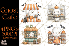 Ghost Café Mini World PNG, Cute Halloween Coffee Ghosts Product Image 1