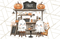 Ghost Café Mini World PNG, Cute Halloween Coffee Ghosts Product Image 3