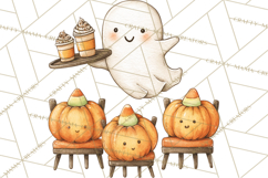 Ghost Café Mini World PNG, Cute Halloween Coffee Ghosts Product Image 5
