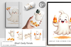 Digital Paper Watercolor Ghost Candy Parade Product Image 1