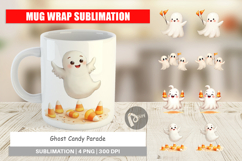 Mug Wrap Watercolor Ghost Candy Parade Product Image 1