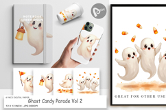Digital Paper Watercolor Ghost Candy Parade Product Image 1