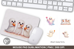 Mouse Pad Watercolor Ghost Candy Party Product Image 1
