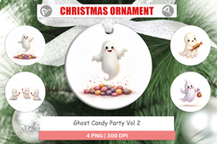 Ornament Watercolor Ghost Candy Party Product Image 1