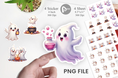 Sticker Watercolor Ghost Candy Potion Product Image 1