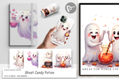 Digital Paper Watercolor Ghost Candy Potion Product Image 1