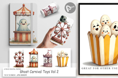 Digital Paper Ghost Carnival Toys Product Image 1
