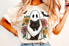 Cute Ghost PNG, Cat PNG, Spooky PNG, Fall PNG, Halloween PNG Product Image 2