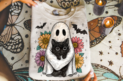 Cute Ghost PNG, Cat PNG, Spooky PNG, Fall PNG, Halloween PNG Product Image 1
