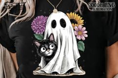 Halloween Ghost Cat Png Spooky Ghost DTF Sunflower Daisy