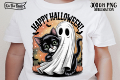 Happy Halloween Ghost Cat Png Spooky Ghost DTF Product Image 1