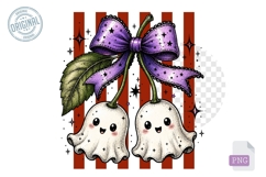Ghost Cherry Halloween Bow PNG Clipart Halloween Design Product Image 1