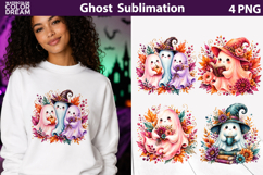 Cute Ghost Clipart | Halloween Sublimation Design Product Image 1