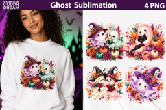 Cute Ghost Clipart PNG | Witchy Halloween Sublimation Art Product Image 1