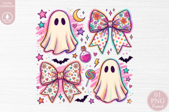 Ghost Coquette Bow Halloween Sublimation PNG Product Image 1