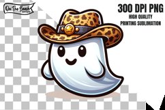 Cowboy Ghost PNG SUBLIMATION - Halloween Clipart Product Image 1