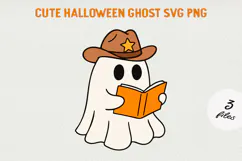 Cute Cartoon Ghost Clipart |Halloween PNG SVG Product Image 1