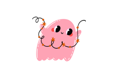 Cute Halloween Ghost Clipart Set, 6 Kawaii Spooky Ghosts PN Product Image 2