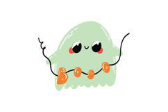 Cute Halloween Ghost Clipart Set, 6 Kawaii Spooky Ghosts PN Product Image 3