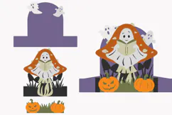 Cute Halloween Ghost 3D Shadow Box SVG Cutting File Product Image 3