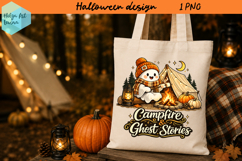 Ghost Camping, Funny Halloween ClipArt PNG Product Image 1