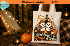 Ghost Camping, Funny Halloween ClipArt PNG Product Image 1